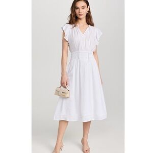 Rails Iona White lace Midi Dress tiered style pull on size medium
